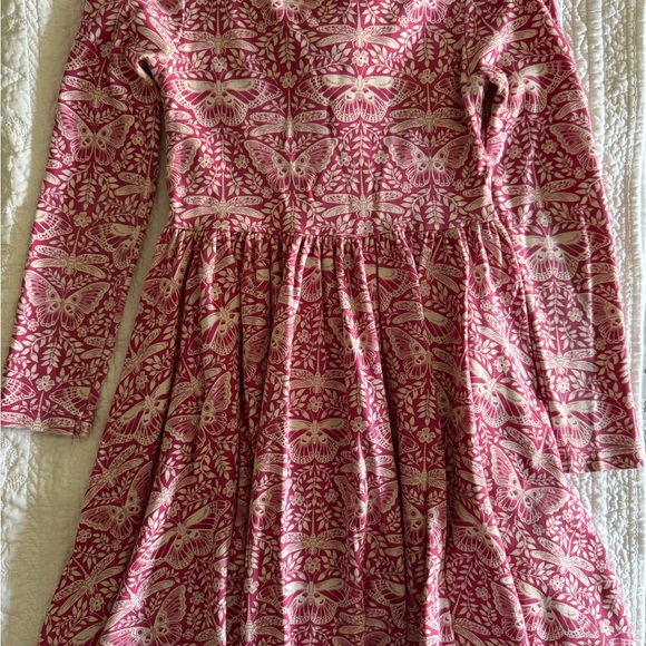 Mini Biden girls size 9/10. Pink and White Long Sleeve Dress - Picture 4 of 4